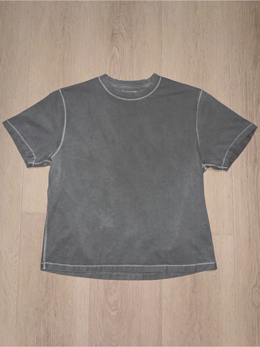 Hudson Jeans Lead Gray Heavy Weight Crewneck T‑Shirt